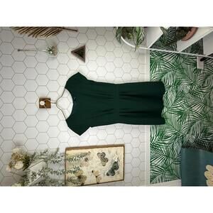 Madewell Cap Sleeve Dark Green Fitted Mini Dress - Size - 0